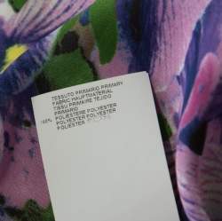 Pre Owned Just Cavalli Multicolor Leopard and Floral Print Cap Sleeve Shift DressM