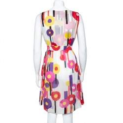 Pre Owned Just Cavalli Multicolor Geometric Print Cotton Voile Sleeveless Dress M