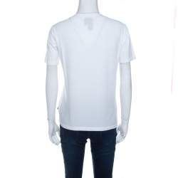 Pre Owned Just Cavalli White Cotton Jersey Sequin Paillette Embellished T-Shirt M