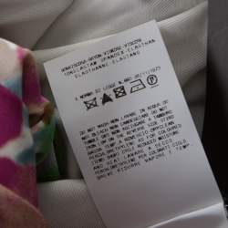 Pre Owned Just Cavalli Multicolor Floral Print Jersey Draped Maxi Dress L