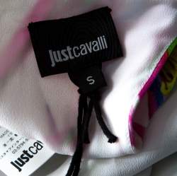 Pre Owned Just Cavalli Multicolor Digital Floral Print Jersey Cut Out Back Bodycon Dress S