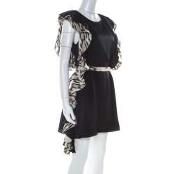 Pre Owned Just Cavalli Black Layered Ruffle Trim Cocktail Dress S
