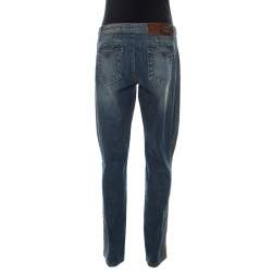 Pre Owned Just Cavalli Indigo Faded Denim Straight Fit Jeans M
