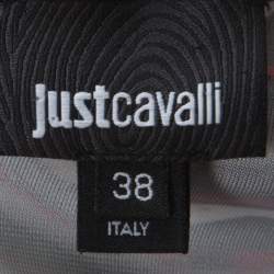 Pre Owned Just Cavalli Multicolor Zebra Print Fold Over Neck Jumpsuit S