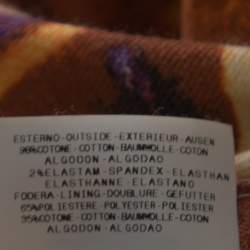 Pre Owned Just Cavalli Orange and Purple Animal Printed Denim Maxi Skirt L