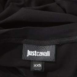 Pre Owned Just Cavalli Black Logo Print Jersey Oversized T-shirt XXS