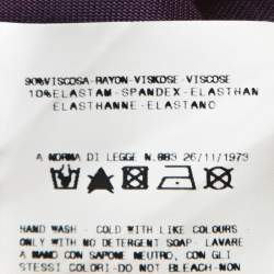 Pre Owned Just Cavalli Purple Stretch jersey Floral Embossed Detail Top M