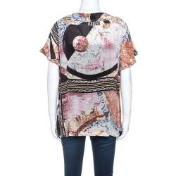 Pre Owned Just Cavalli Multicolor Printed Silk Top M