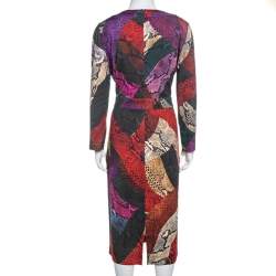 Pre Owned Just Cavalli Multicolor Snakeskin Print Pencil Dress L
