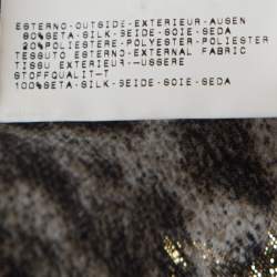 Pre Owned Just Cavalli Beige Leopard Print Silk Lurex Jacquard Detail Blouse M