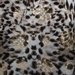 Pre Owned Just Cavalli Beige Leopard Print Silk Lurex Jacquard Detail Blouse M