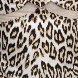 Pre Owned Just Cavalli Brown Leopard Print Mesh Insert Short Dress M