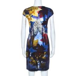 Pre Owned Just Cavalli Multicolor Printed Stretch Knit Sheath Dress M