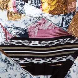 Pre Owned Just Cavalli Multicolor Printed Satin Flared Maxi Skirt M