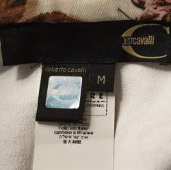 Just Cavalli Cream Floral Print Cotton Jacket M