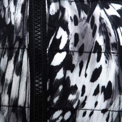 Pre Owned Just Cavalli Monochrome Printed Quilted Reversible Jacket L