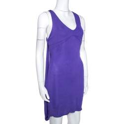 Pre Owned Just Cavalli Purple Stretch Jersey Sleeveless Mini Dress M