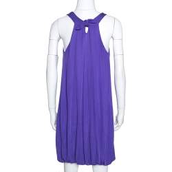 Pre Owned Just Cavalli Purple Stretch Jersey Sleeveless Mini Dress M