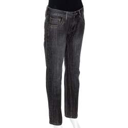 Pre Owned Just Cavalli Black Medium Wash Denim Straight Leg Jeans M