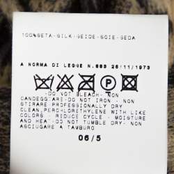 Pre Owned Just Cavalli Beige Animal Print Silk Ruffle Front Long Sleeve Shirt L