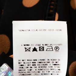 Pre Owned Just Cavalli Black & Yellow Polka Dot Print Silk V Neck Blouse S