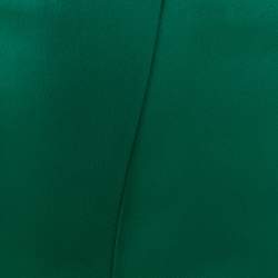 Pre Owned Just Cavalli Green Stretch Satin Flared Maxi Skirt S