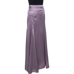 Pre Owned Just Cavalli Mauve Stretch Satin Maxi Skirt M
