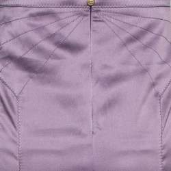 Pre Owned Just Cavalli Mauve Stretch Satin Maxi Skirt M