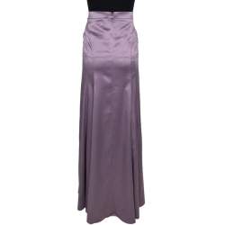 Pre Owned Just Cavalli Mauve Stretch Satin Maxi Skirt M