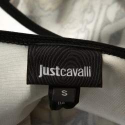 Pre Owned Just Cavalli White Printed Stretch Jersey Asymmetrical Dress S