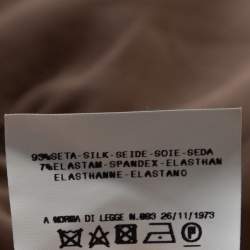 Pre Owned Just Cavalli Brown Stretch Silk Ruffled Blouse M