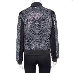 Pre Owned Just Cavalli Black Crepe Embellished Bomber Jacket M