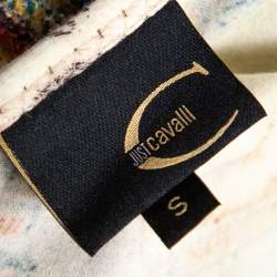 Pre Owned Just Cavalli Cream Butterfly Print Jersey Long Sleeves Top S