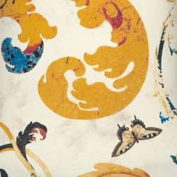 Pre Owned Just Cavalli Cream Butterfly Print Jersey Long Sleeves Top S