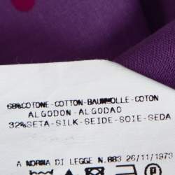 Pre Owned Just Cavalli Purple Cotton & Silk Button Front Blouse L