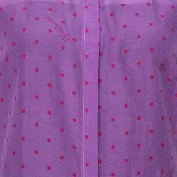 Pre Owned Just Cavalli Purple Cotton & Silk Button Front Blouse L