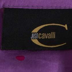 Pre Owned Just Cavalli Purple Cotton & Silk Button Front Blouse L