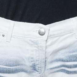 Just Cavalli White Ombre Distressed Flared Bottom Jeans M