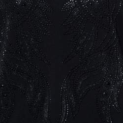 Pre Owned Just Cavalli Black Crystal Embellished Long Sleeve Top L