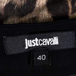 Pre Owned Just Cavalli Animal Print Cotton Flared Leg Trouser S