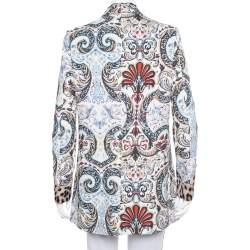 Pre Owned بليزر جاست كافالي كريب طباعة حيون وباروك كريمي M