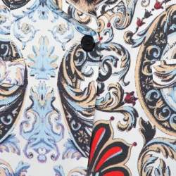 Pre Owned بليزر جاست كافالي كريب طباعة حيون وباروك كريمي M