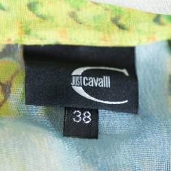 Pre Owned Just Cavalli White Sheer Butterfly Print Oversized Top S