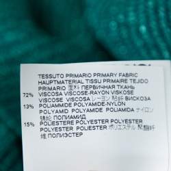 Pre Owned Just Cavalli Sea Blue Lurex Knit Contrast Striped Belted Maxi Dress M