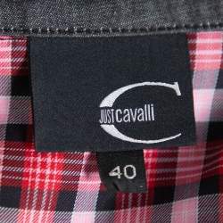 Pre Owned Just Cavalli Red & Black Contrast Patch Pocket & Collar Detail Shirt S