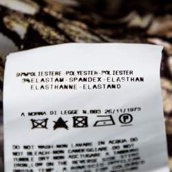 Pre Owned Just Cavalli Brown Animal Printed Satin Fit & Flare Dress M