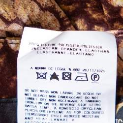 Pre Owned Just Cavalli Brown Snake Print Silk Satin Flared Asymmetrical Hem Maxi Skirt L