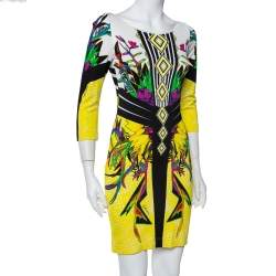 Pre Owned Just Cavalli Multicolor Printed  Knit Sheath Dress M