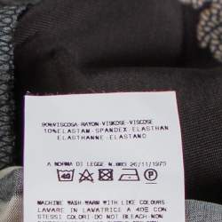 Pre Owned Just Cavalli Brown Printed Jersey Cowl Neck Asymmetrical Hem Top M