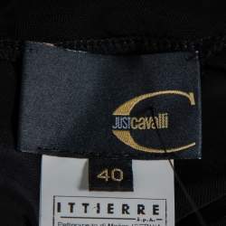 Pre Owned Just Cavalli Black Knit Halter Neck Flared Mini Dress S